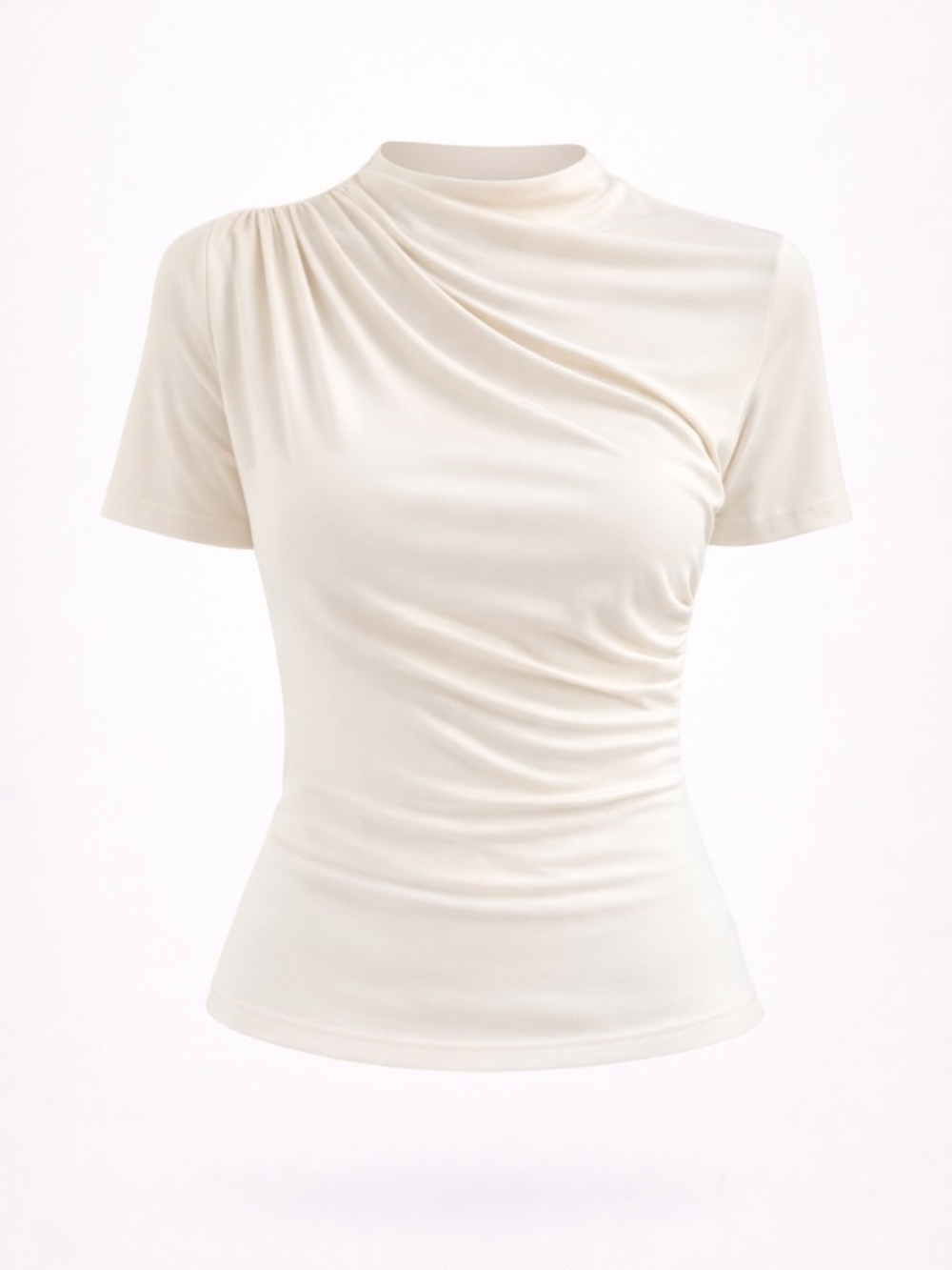 Elegant Draped Short Sleeve Top